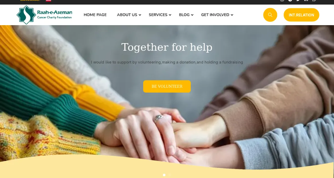 طراحی سایت راه آسمان انگلیسی